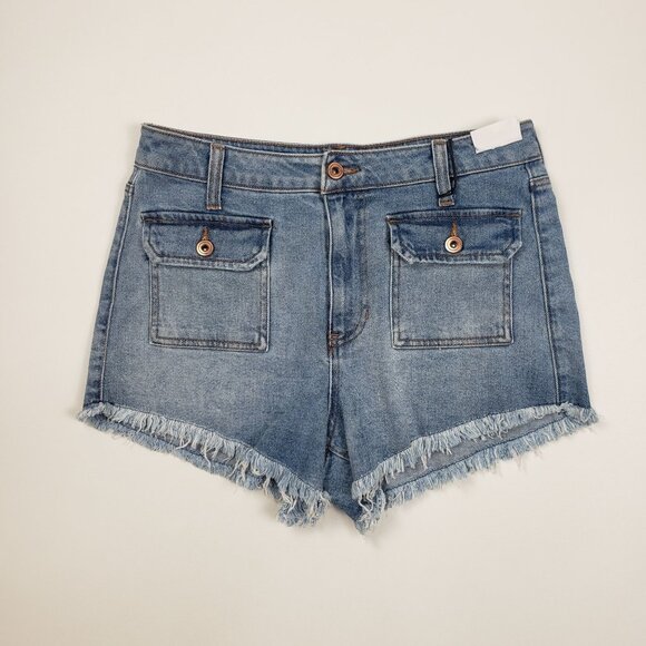 Celebrity Pink Raw Edge Cutoff Denim Shorts Womens 9/29 Blue Motivational Wash - Picture 5 of 16